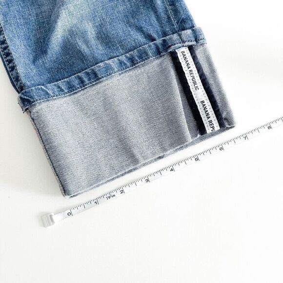 Banana Republic Womens Medium Wash Rolled Cuff Denim Cropped Jeans Blue 28 - Picture 5 of 8